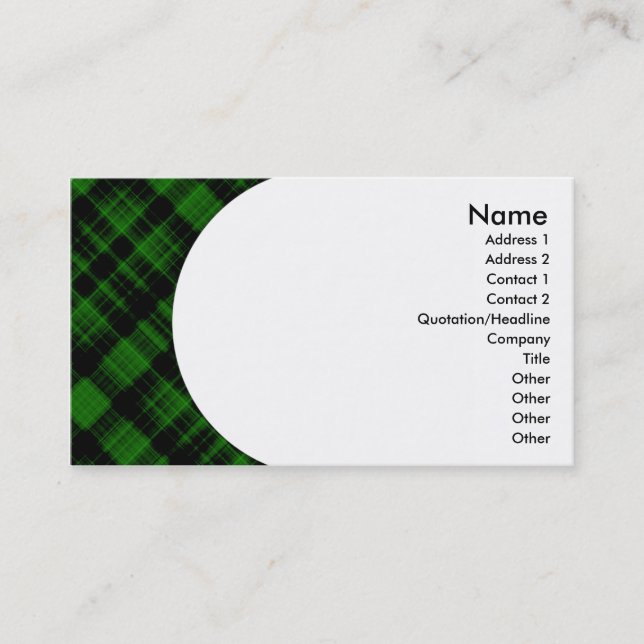 plaid : 2-sided : business card (Front)