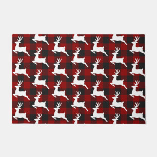 Plaid and deer doormat
