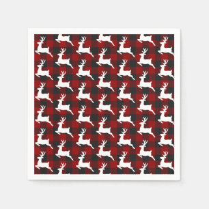 Plaid and deer napkins