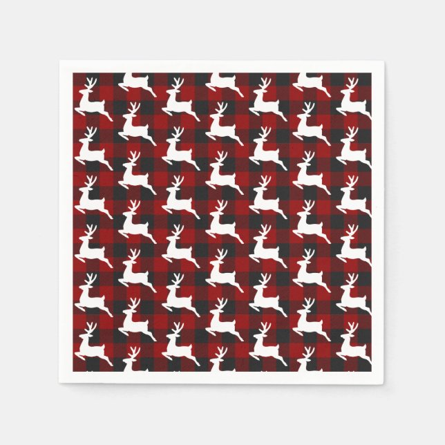 Plaid and deer  napkins (Front)