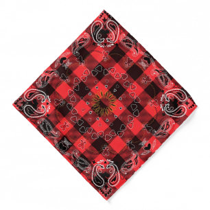 Plaid and Hearts Bandana