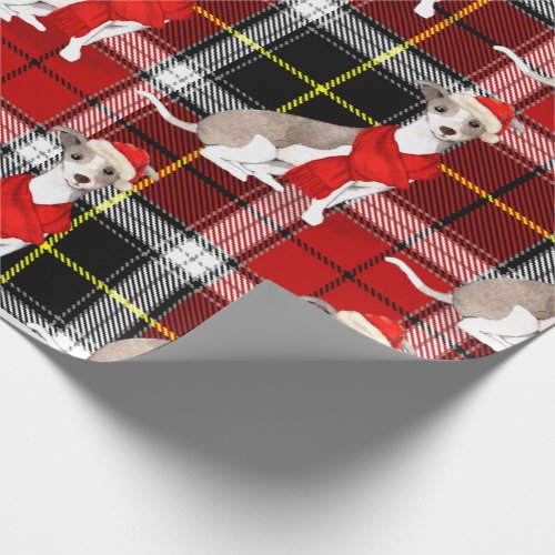 Plaid and Italian Greyhound Dog Lovers Christmas Wrapping Paper