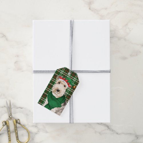 Plaid and Lakeland Terrier Dog Lover Christmas Gift Tags