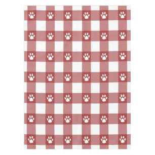 Plaid and paws tablecloth