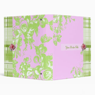 Plaid and Rose Design Binder