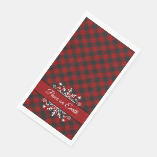 Plaid and snowflake custom paper guest towels