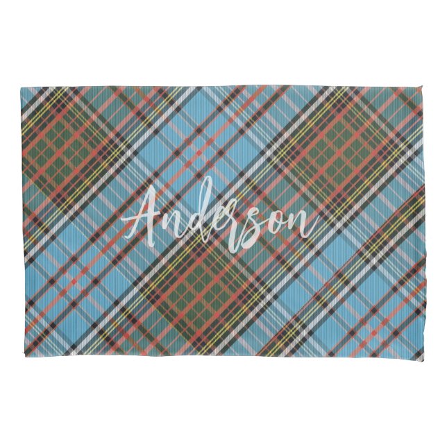 Plaid Anderson Classic Tartan Rustic Personalized Pillow Case (Front)