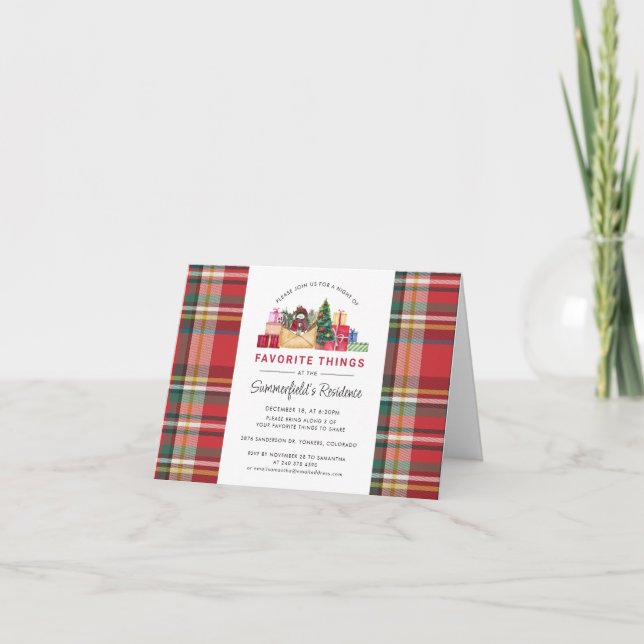Plaid Annual Christmas Favorite Things Festive Invitation (Front)