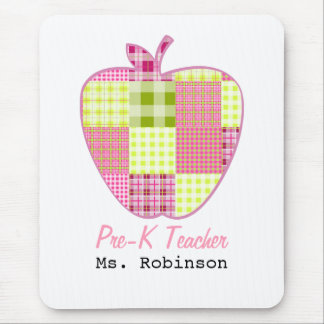 Plaid Apple Pre-K Teacher Mouse Pad