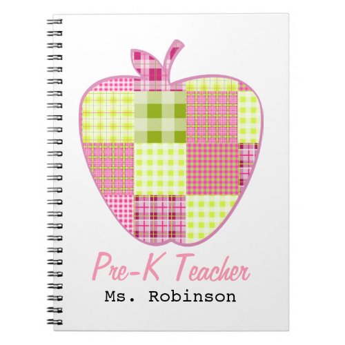 Plaid Apple Pre_K Teacher Notebook