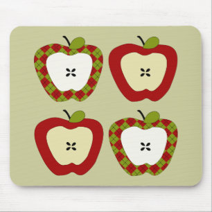 Plaid Apple Quartet Mouse Pad