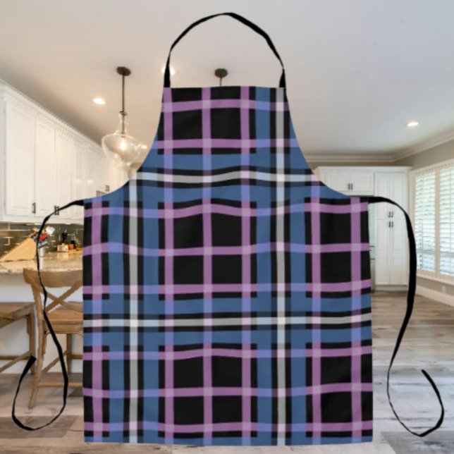 Plaid Apron – Blue & Lavender Checkered Kitchen (Creator Uploaded)