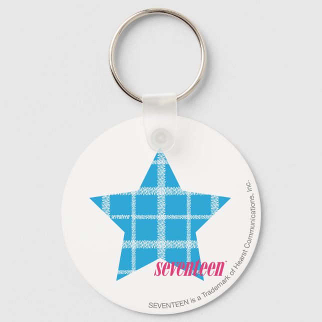 Plaid Aqua 3 Keychain (Front)