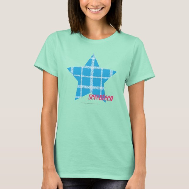 Plaid Aqua 3 T-Shirt (Front)