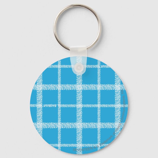 Plaid Aqua Keychain (Front)