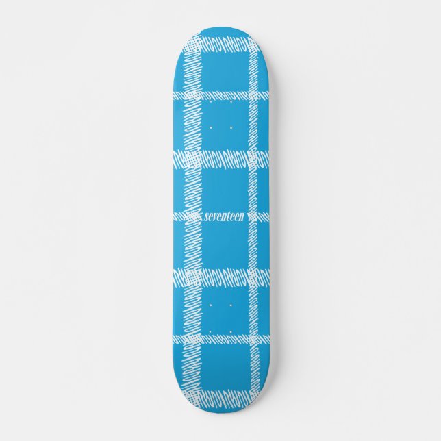 Plaid Aqua Skateboard Deck (Front)