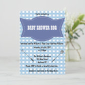 Plaid Baby Shower BBQ Invitations (Standing Front)