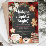Plaid Baking Spirits Bright Christmas Baking Party Invitation<br><div class="desc">EDITABLE Plaid Baking Spirits Bright Christmas Baking Party Invitation
Elegant Winter Floral Holiday Cookie Decorating Party
Chalkboard Arch Baking Party</div>