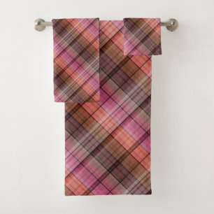 Plaid Bath Towel Set