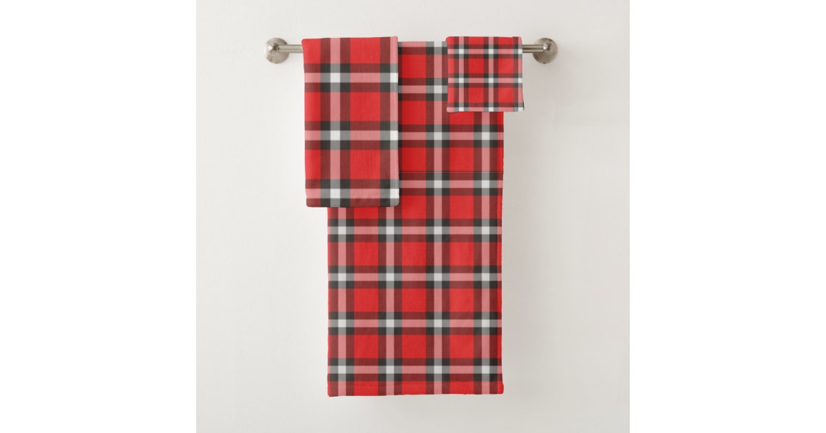 Plaid Bath Towel Set Zazzle