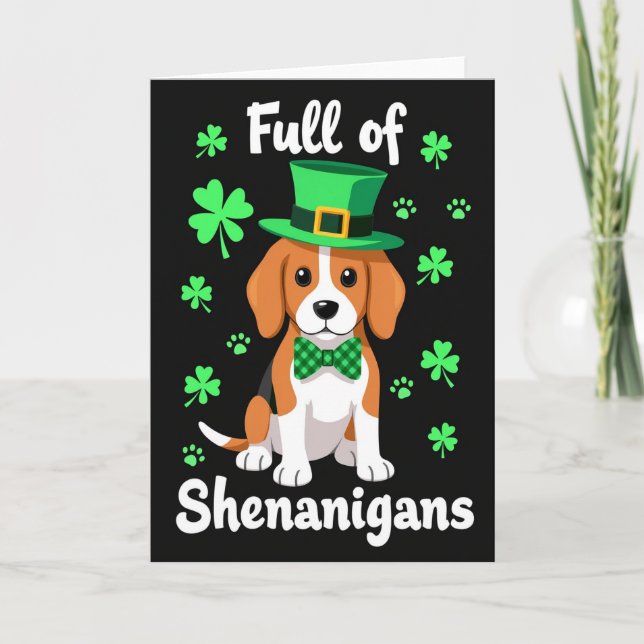 Plaid Beagle Shenanigans Card (Front)