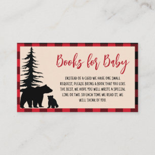 Plaid Bear Cub Lumberjack Books for Baby Enclosure Card