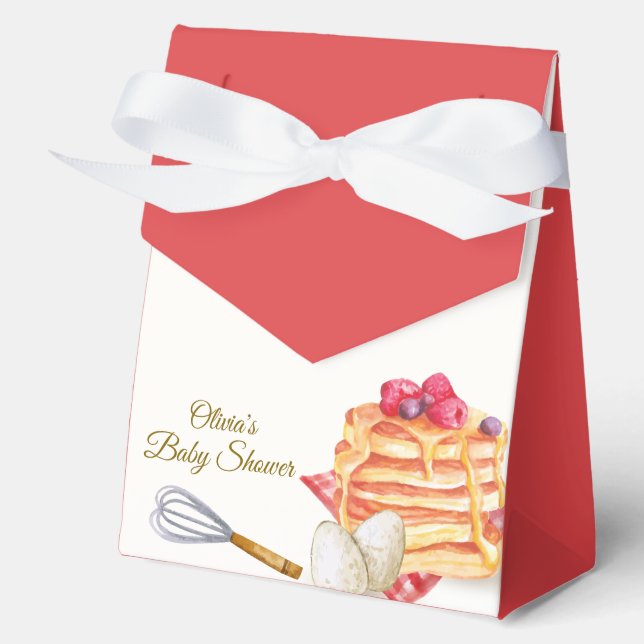 Plaid Berry Pancake Egg Whisk Brunch Baby Shower  Favor Boxes (Front)