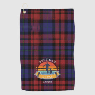 Plaid Best Dad By Par Fathers Day Golf Towel