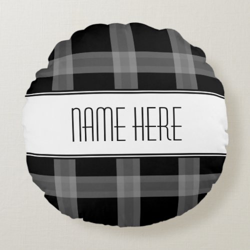 Plaid Black Custum Decorative Pillow