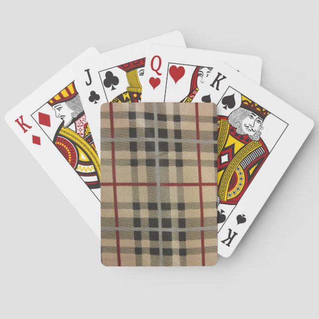 Plaid -- Black & TAn Poker Cards (Back)