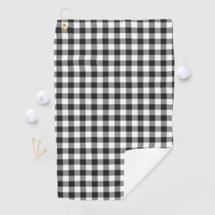 Plaid Black White Buffalo Check Tartan Golf Towel