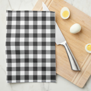 Rustic Black Checkered 4 Piece Kitchen Towel Set