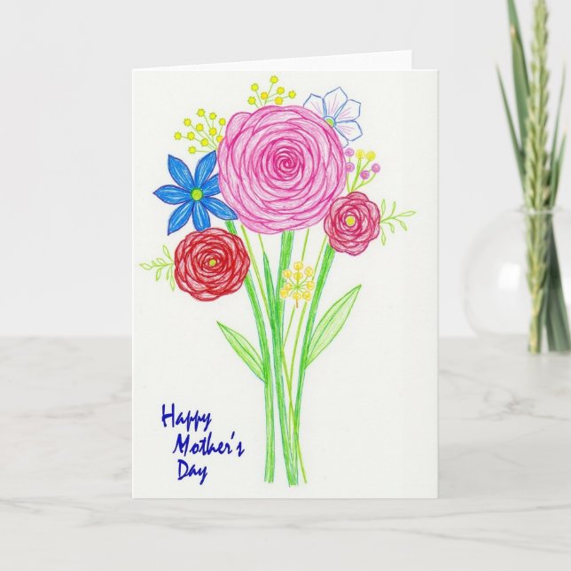 Plaid Bloom Mothers Day Card (Front)