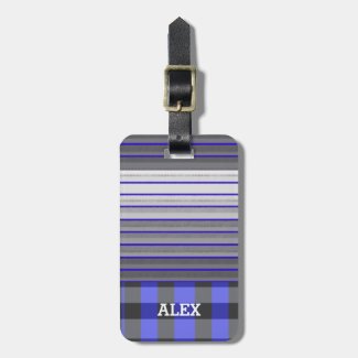 Plaid Blue Black Gray Stripes and Marks