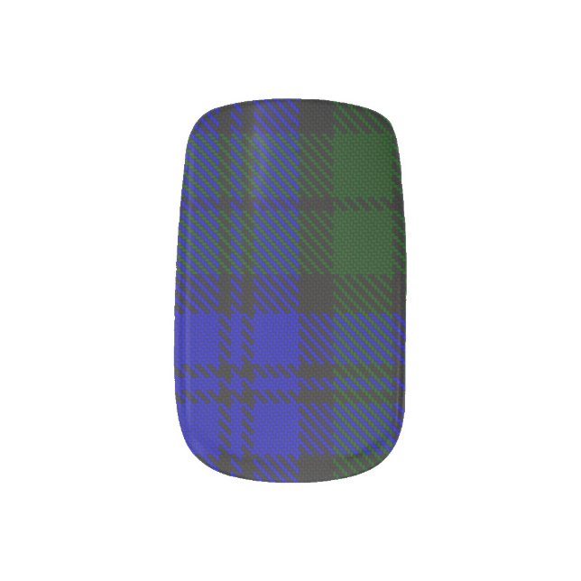 Plaid - Blue Green - Emo - Minx Nail Art Decals (Left Thumb)