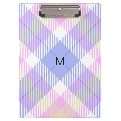 Plaid Blue Pink Yellow Clipboard