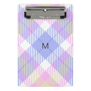 Plaid Blue Pink Yellow Mini Clipboard