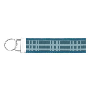 Plaid Blue Wrist Keychain