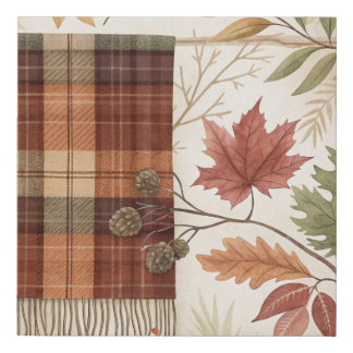 Plaid Botanical Fall Wall Art – Autumn Leaves 