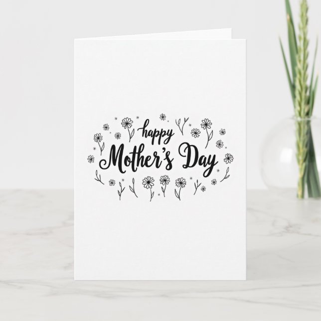 Plaid Botanical Mothers Day Card (Front)