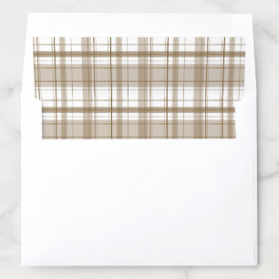 Plaid Brown White Holiday Envelope Liner