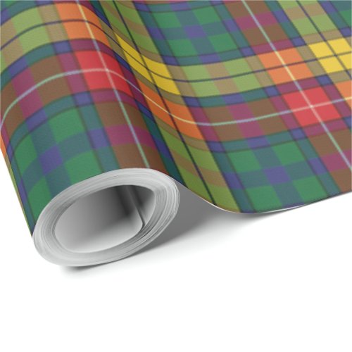 Plaid Buchanan Clan Pattern Holidays Tartan Wrapping Paper