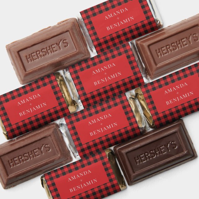 Plaid Buffalo Lumberjack Red Black Checkered Hershey's Miniatures (Assorted)