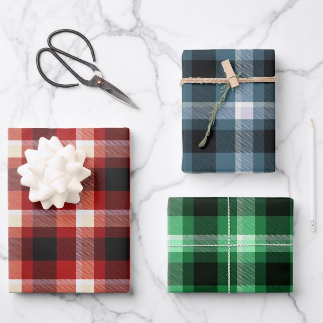 Plaid Bundle Wrapping Paper Sheets (Front)
