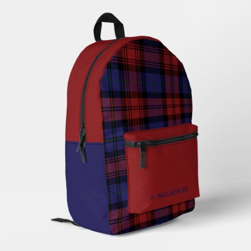 Plaid Burgundy Purple Rustic MacLachlan Tartan Printed Backpack