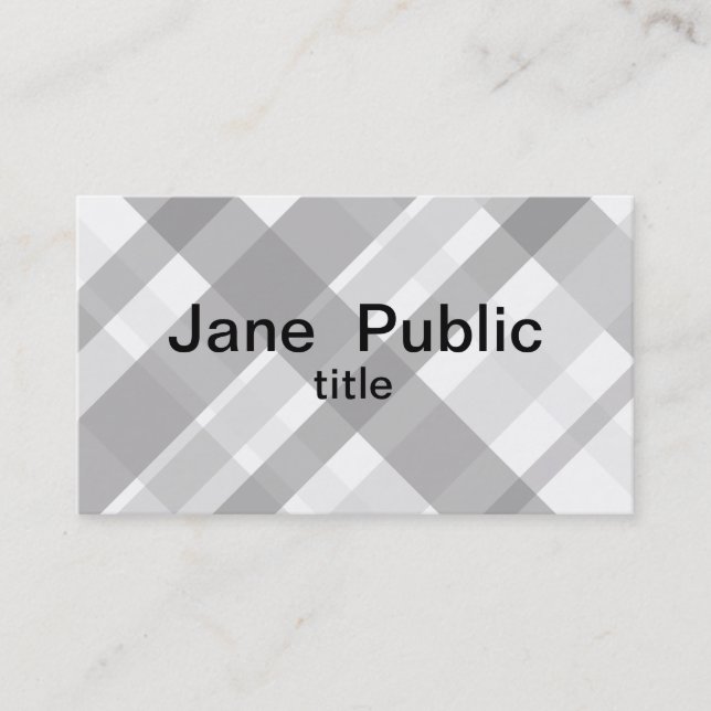 plaid business card gray and white double sided (Front)