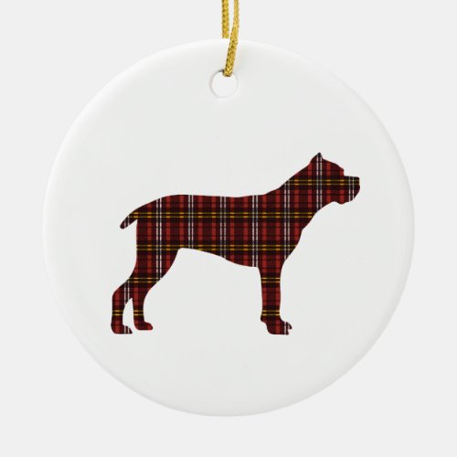 Plaid Cane Corso Christmas Tree Ornament