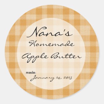 Plaid Canning Lid Cover - Sized For A 2.5 Inch Lid Classic Round Sticker by Nanas_Alley at Zazzle