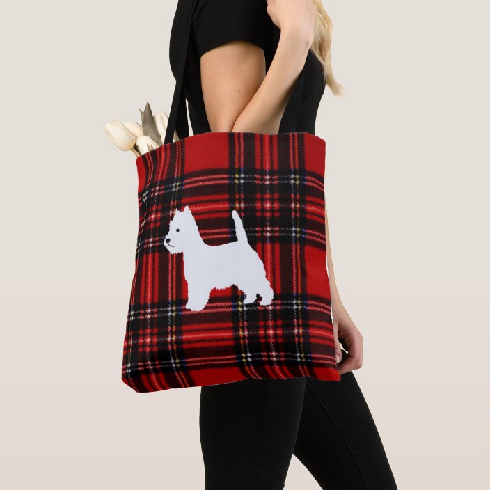 plaid canvas tote bags