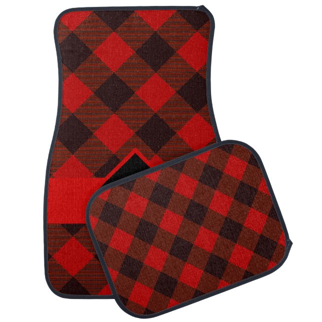 Plaid Car Floor Mat (Set)